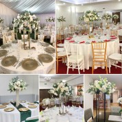 Red And White Wedding Table Flowers