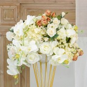 Flower Arrangement Using Orange Black And White Flowers