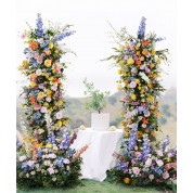 Blue And Purple Flower Arrangements Arch