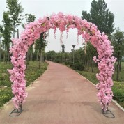 Pink Artificial Flowers In Glass Vase