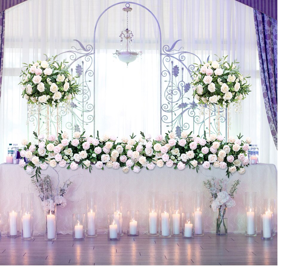 flower arrangements on cake stands