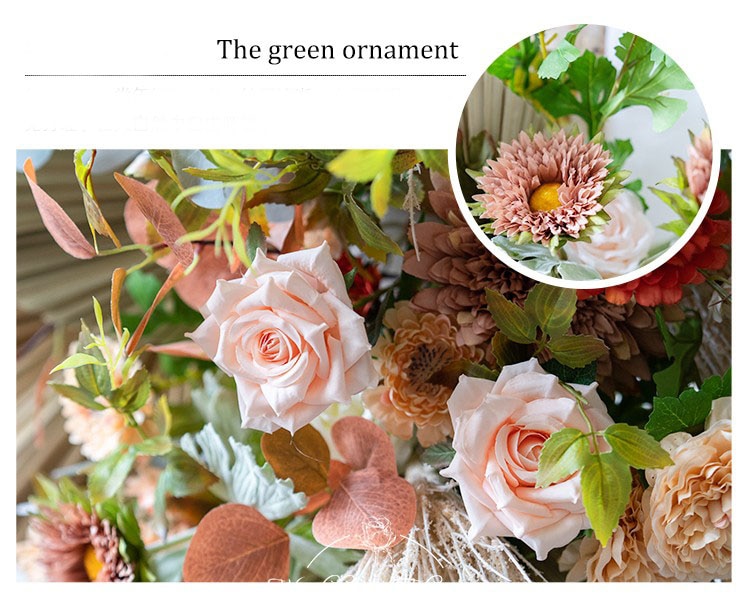 white gold and green wedding decor9