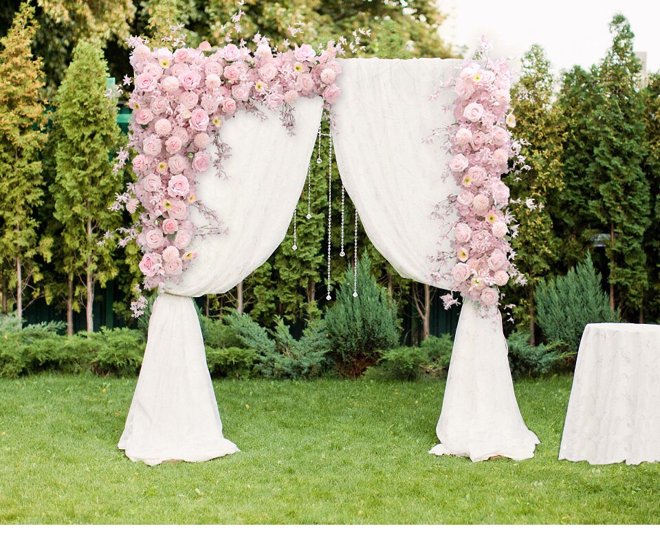 wedding party backdrop stands