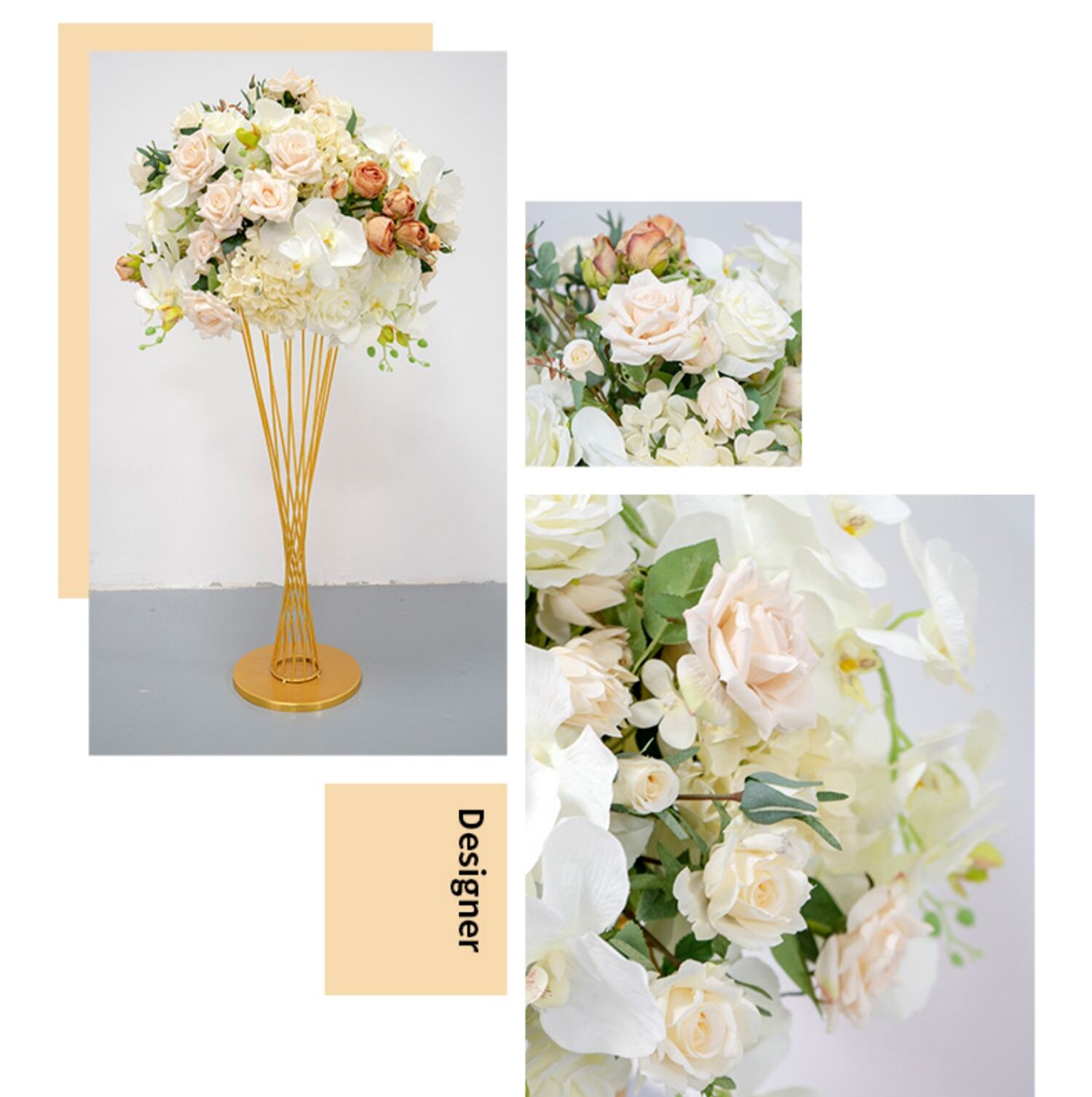 flower arrangement using orange black and white flowers2