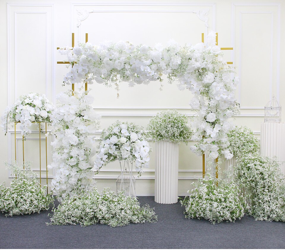 diy white birch wedding arch