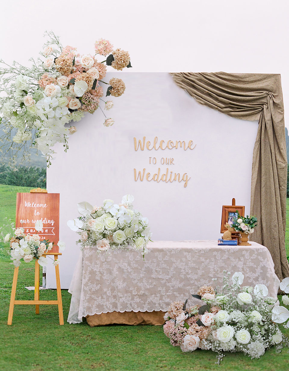 large silk flower arrangements for church pulpit