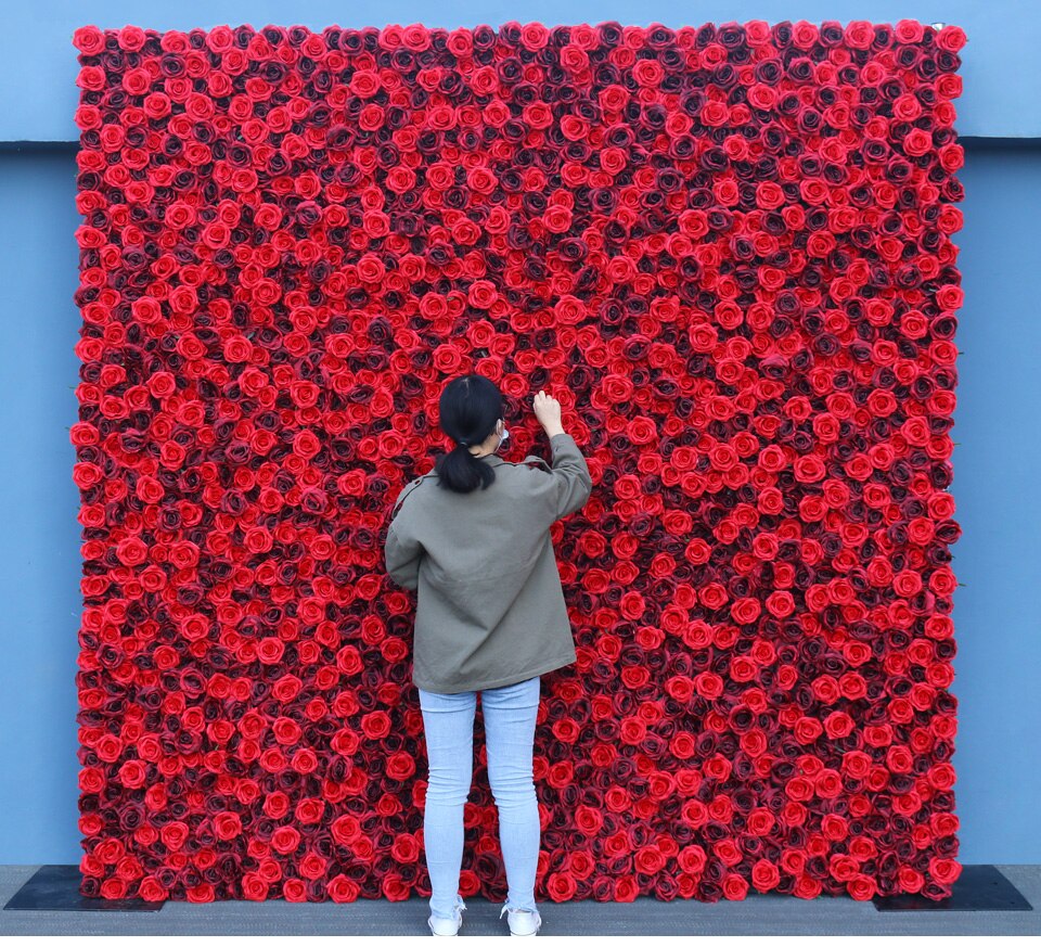 artificial flowers decoration on wall8