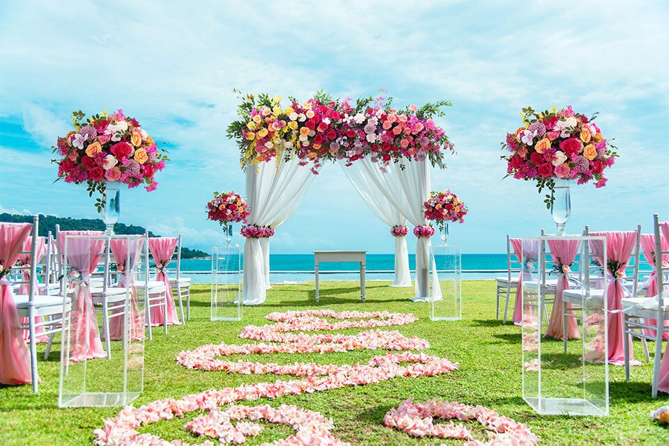 wedding reception centerpieces tropical white flower