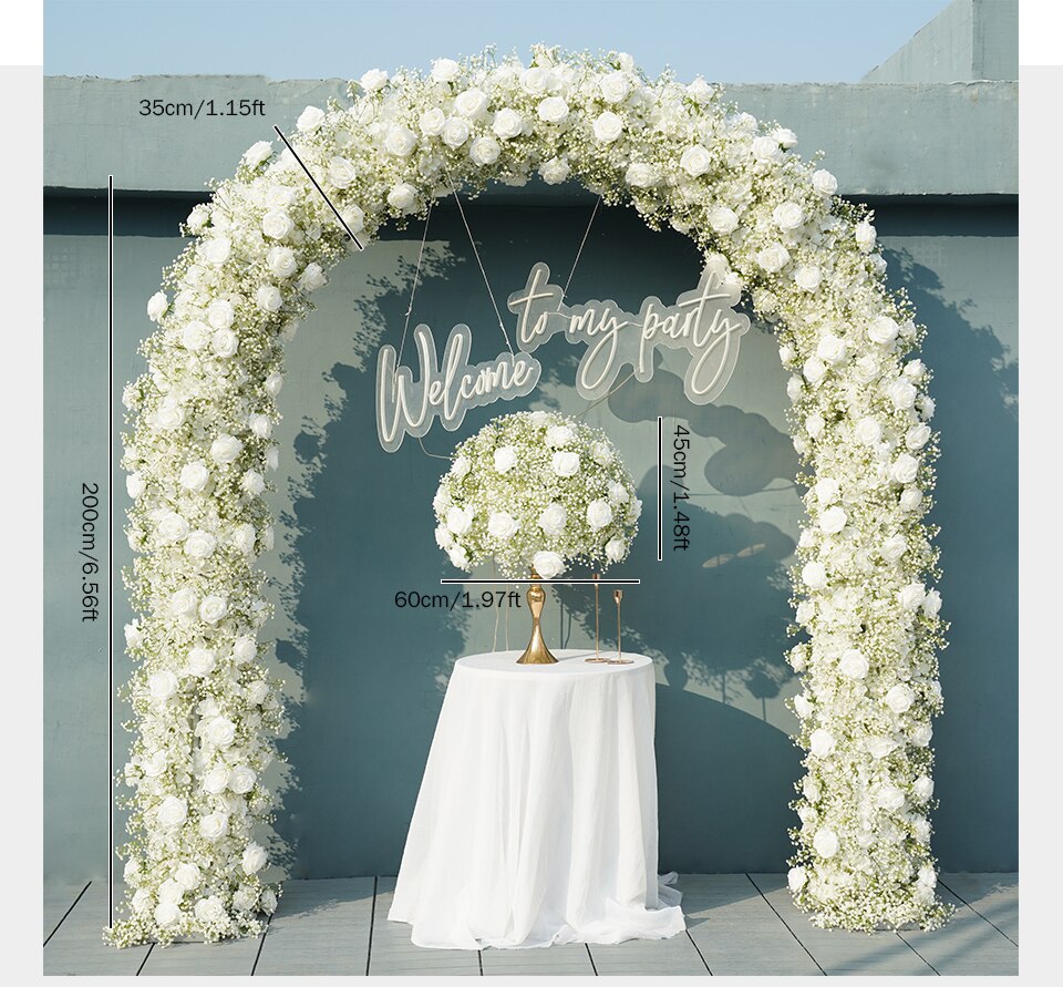 wedding arch flower swag real flowers1