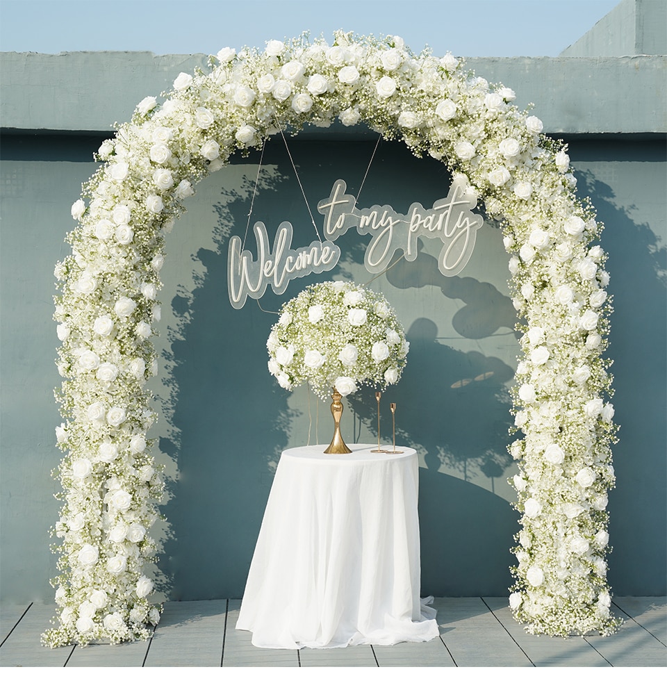 wedding arch flower swag real flowers7