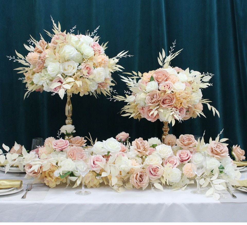 pink and white damask table runner8