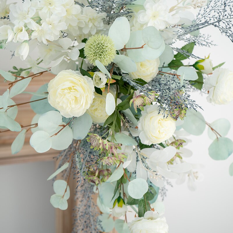 crystal white peacock beaded table runner1