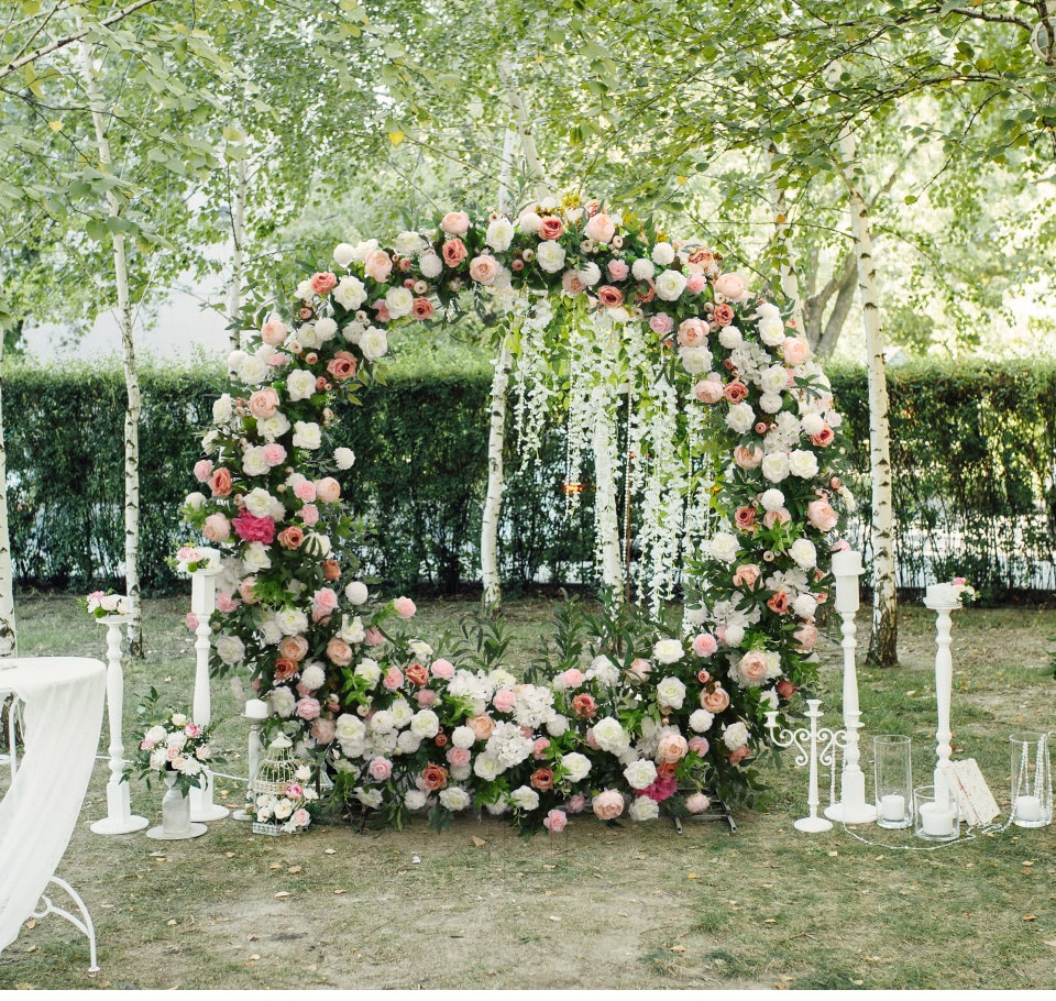 turquoise blue and gold wedding decoration