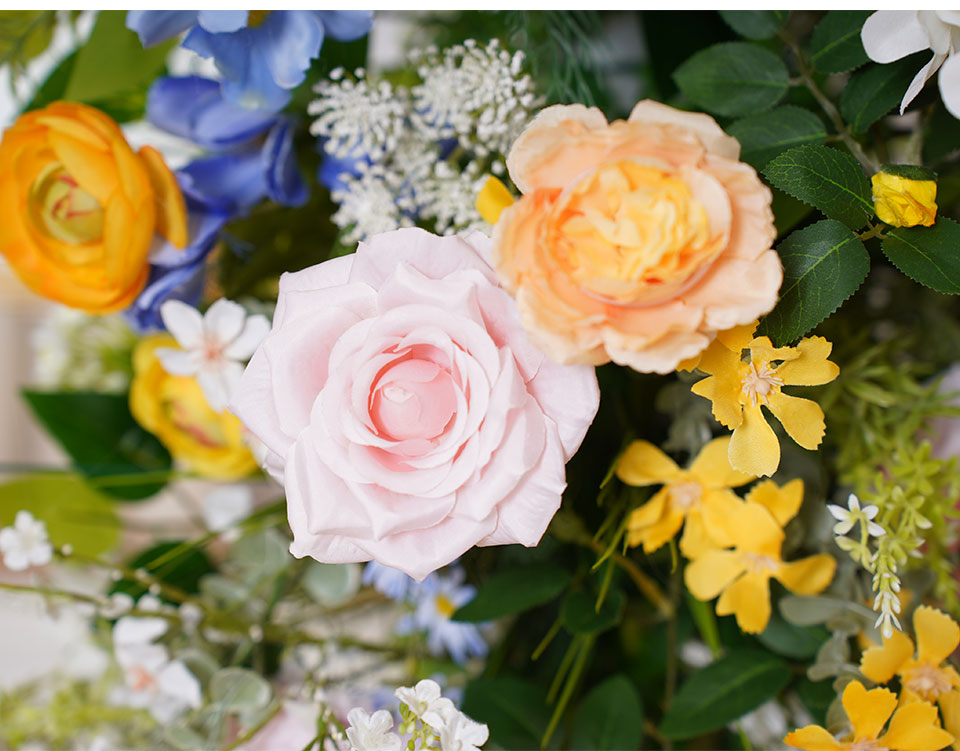 blue and purple flower arrangements arch4