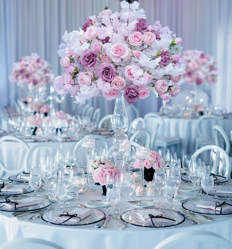 artificial potted white flowers