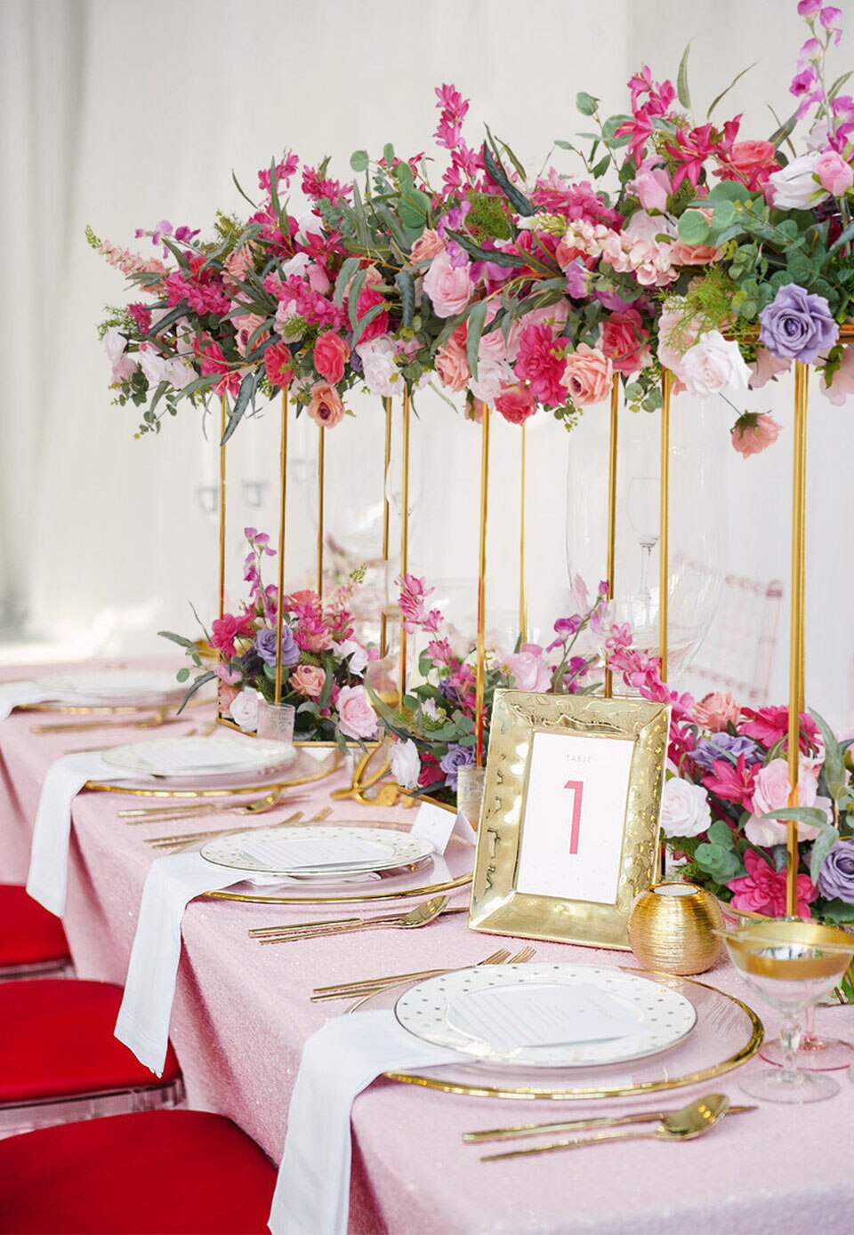 flower arrangement in a punch bowl