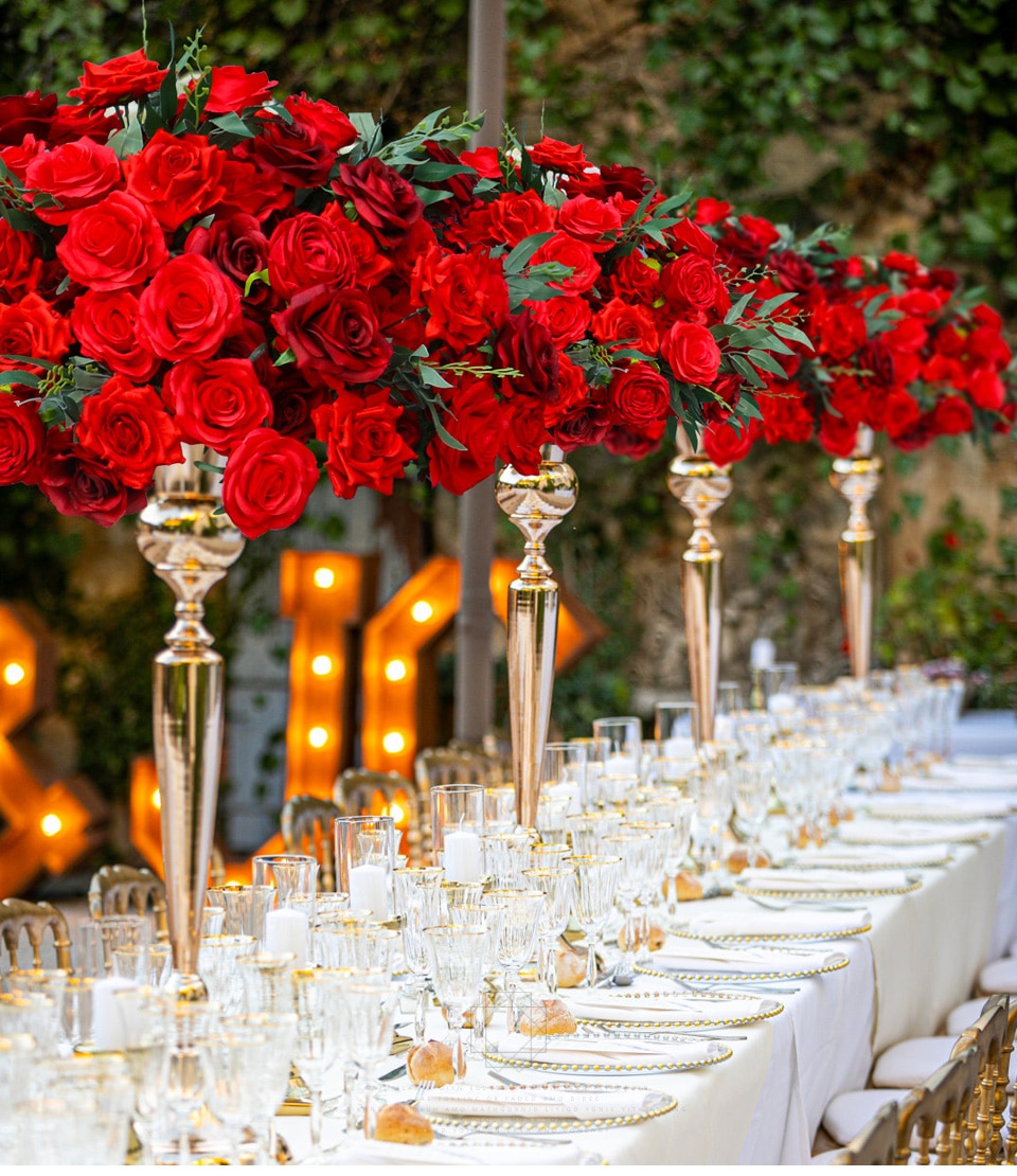 plastic orange table runner