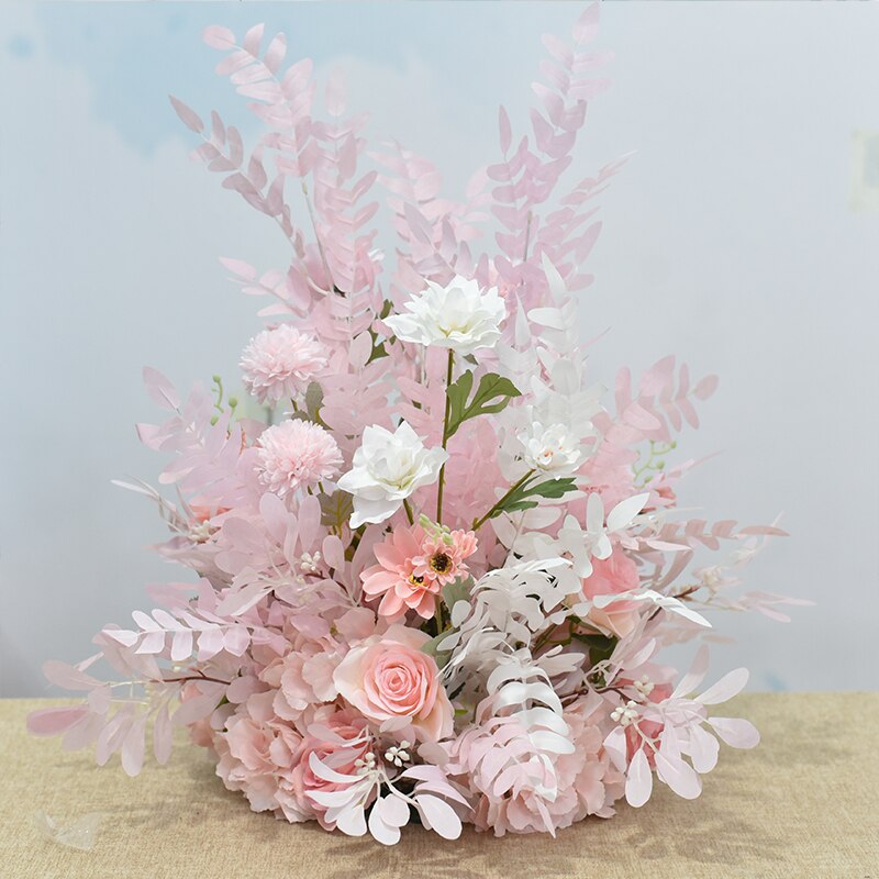 gray and pink wedding decorations