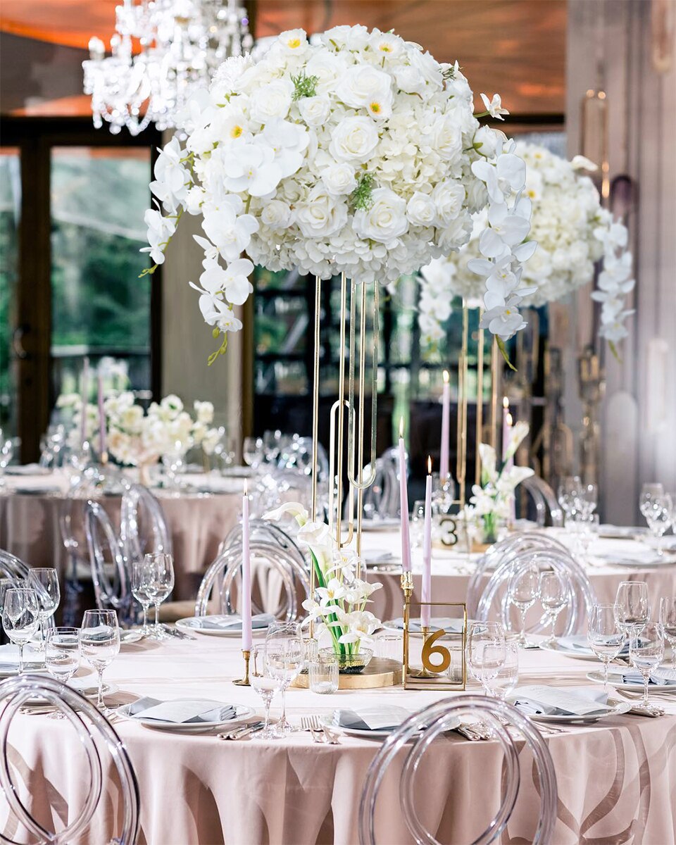 pink sparkling table runner