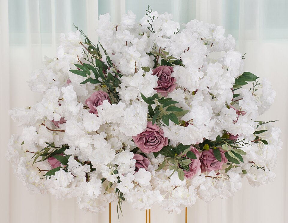 artificial potted white flowers3