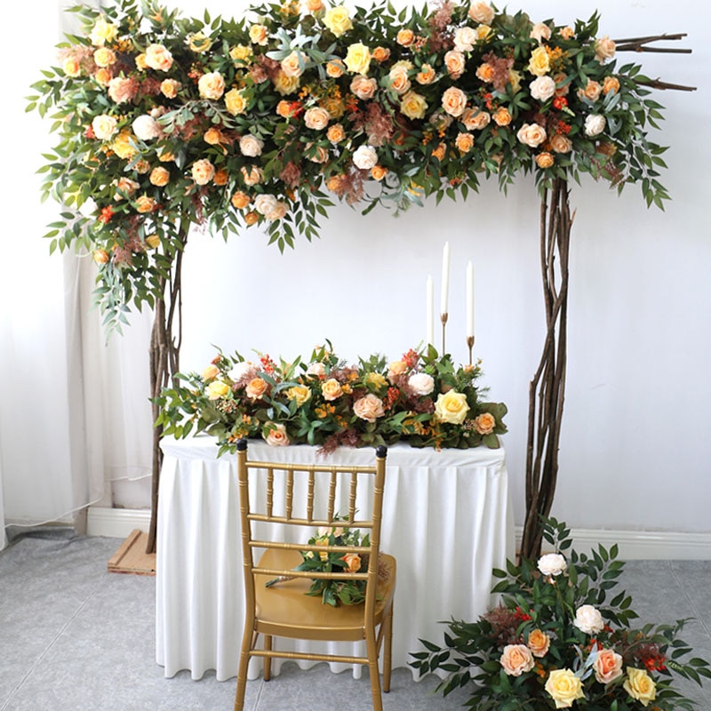Rustic-inspired decor with contemporary elements for wedding celebrations.